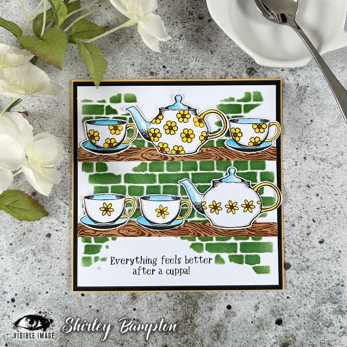 Tea stamps handmade card